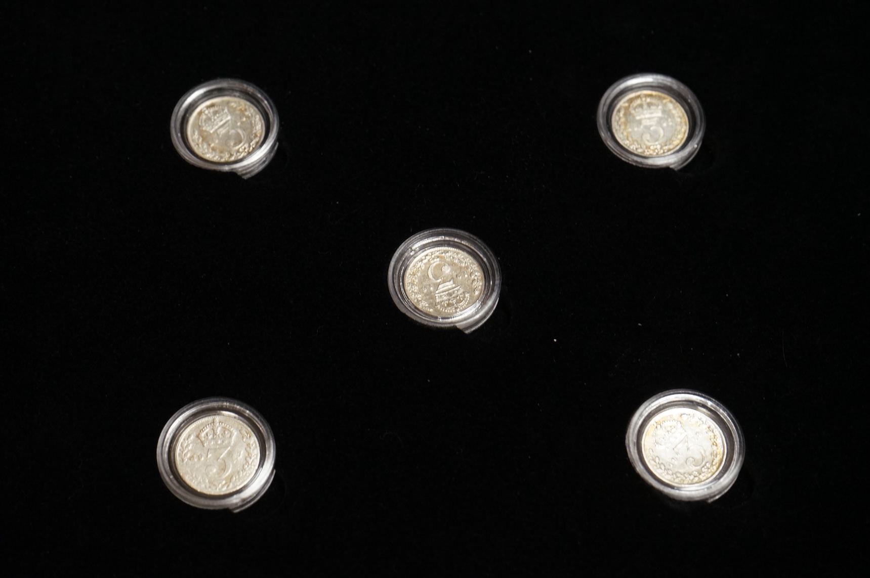 A collection of coins, etc.